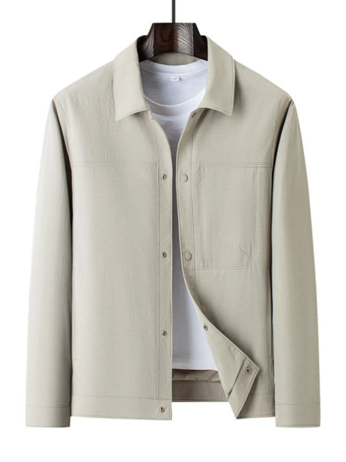 Men's Plus Size Button Up Long Sleeve Jacket