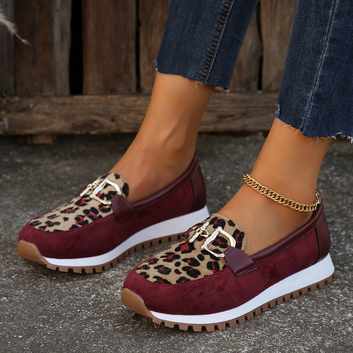 Women's Metal Buckle Flat Shoes