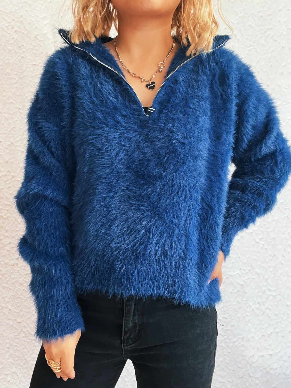 Cozy Fuzzy Half-Zip Sweater