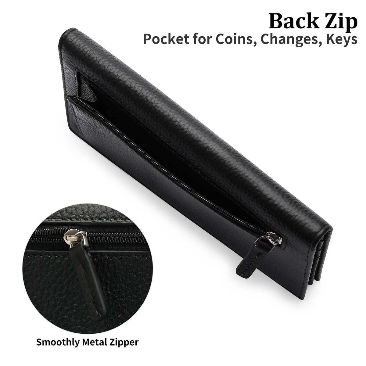 GOIACII Anti-Scanning Womens Long Wallet Ultra-Thin European And American Style Minimalist