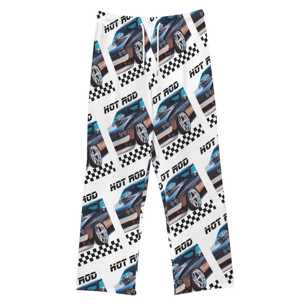 Hot Rod Muscle Car Men's Drawstring Pajama Trousers Without Pockets