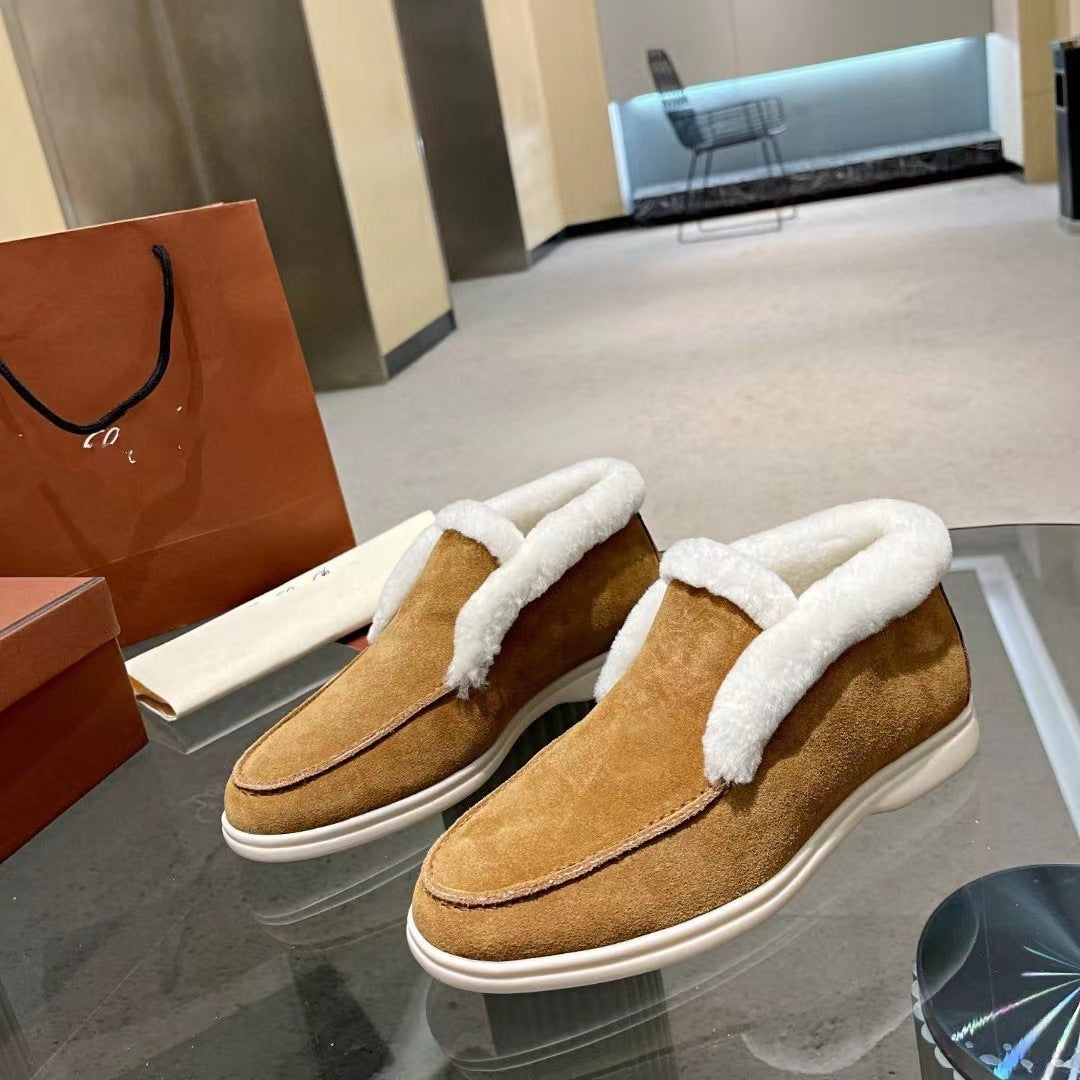Womens High-top Slip-on Cotton Shoes