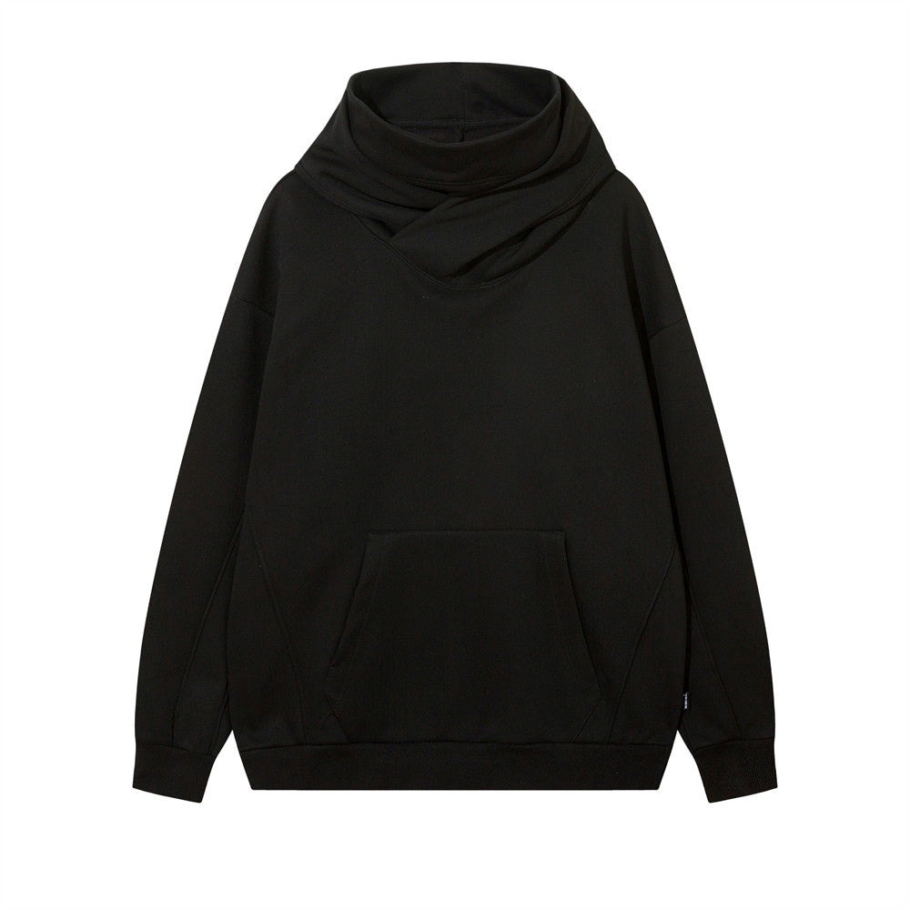 Solid Color With Fur Turtleneck Hooded Sweater For Men