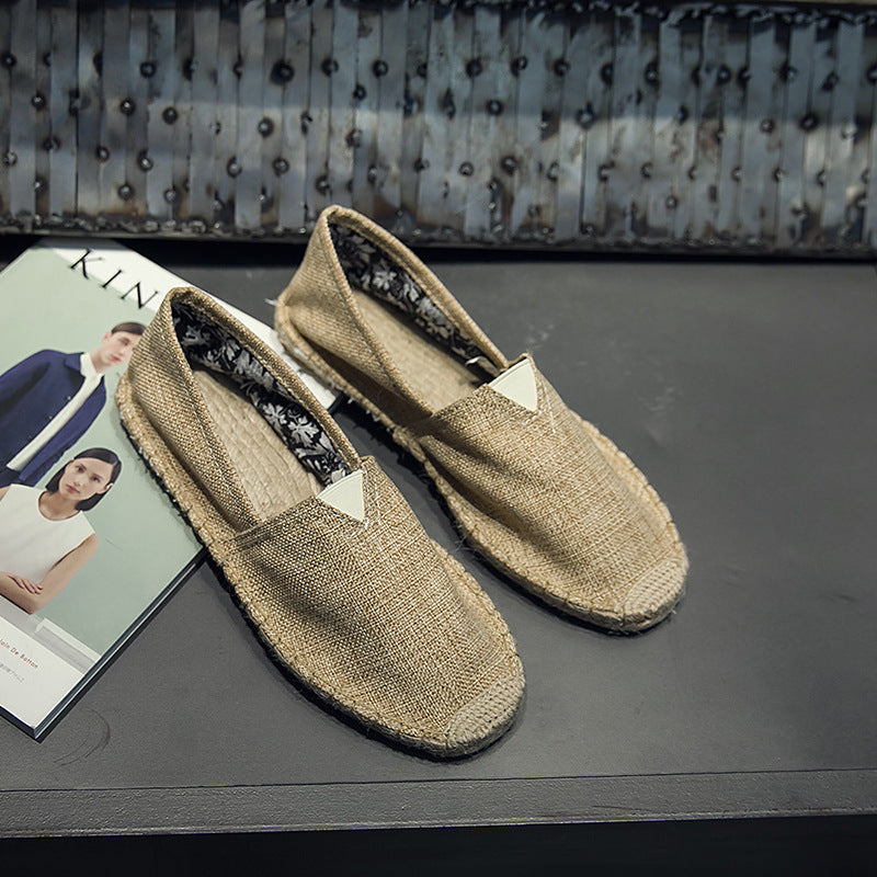 Linen Canvas Flat Shoes