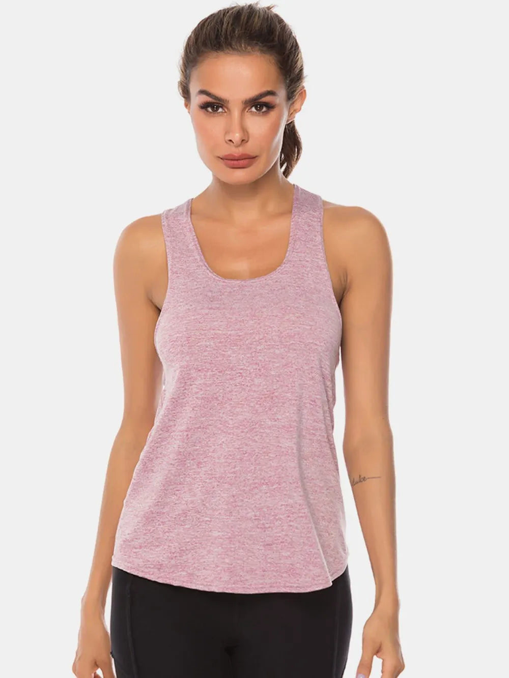 Camiseta sin mangas deportiva de tirantes anchos y cuello redondo de talla grande