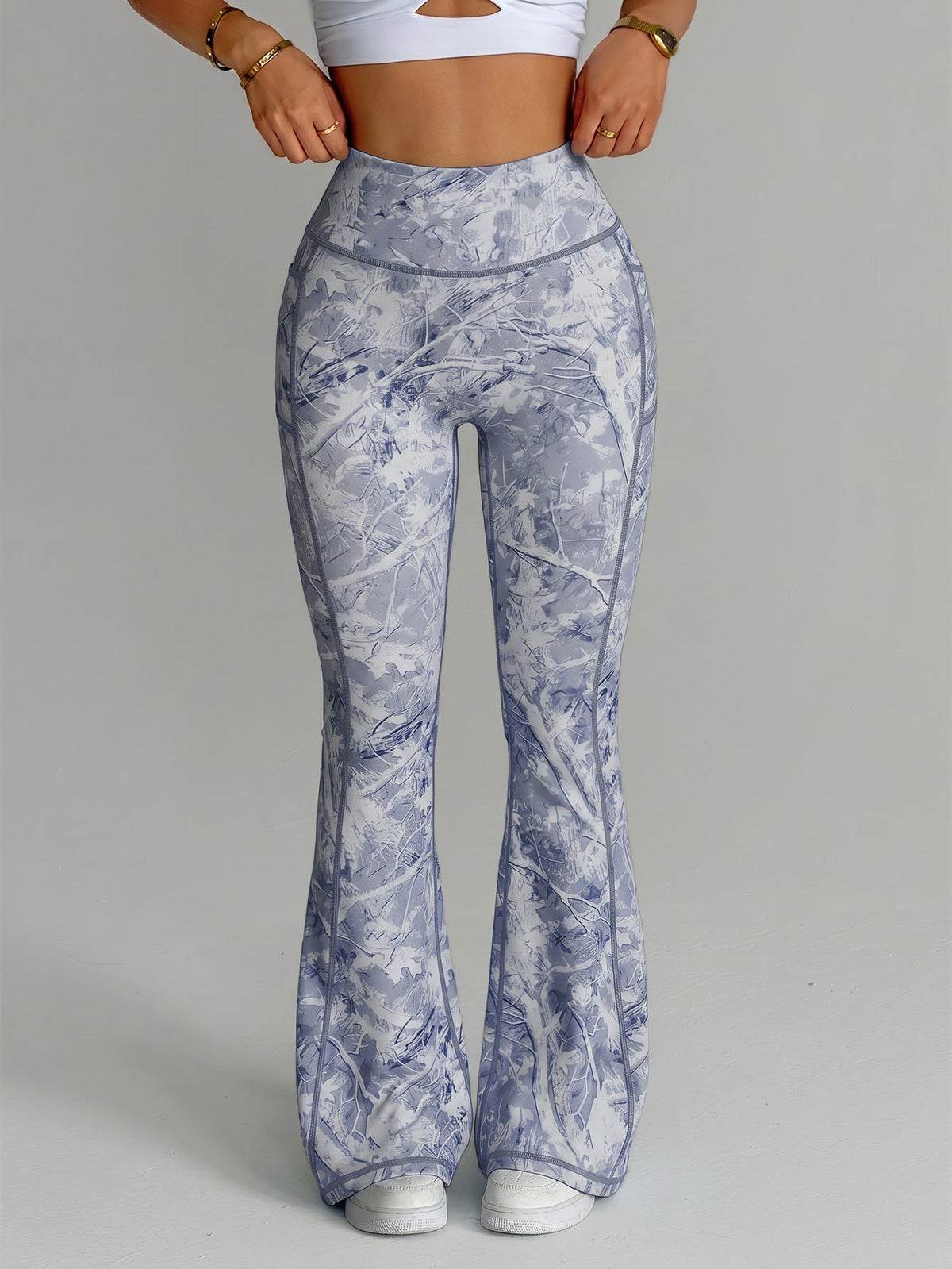 Printed Tight Yoga High-Waisted Tummy-Control Fitness Pants