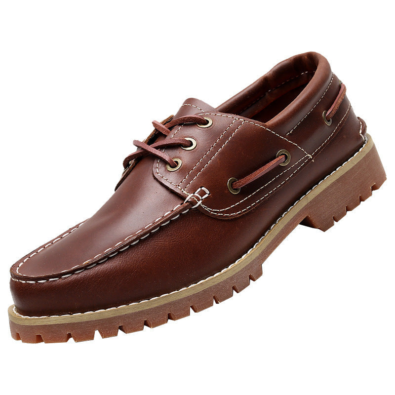 Men's First Layer Cowhide Low Top Classic British Heels