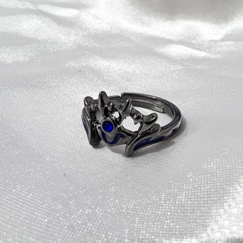 S925 Silver Ring Couple Geometry