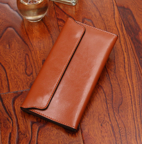 Genuine Leather Long Wallet