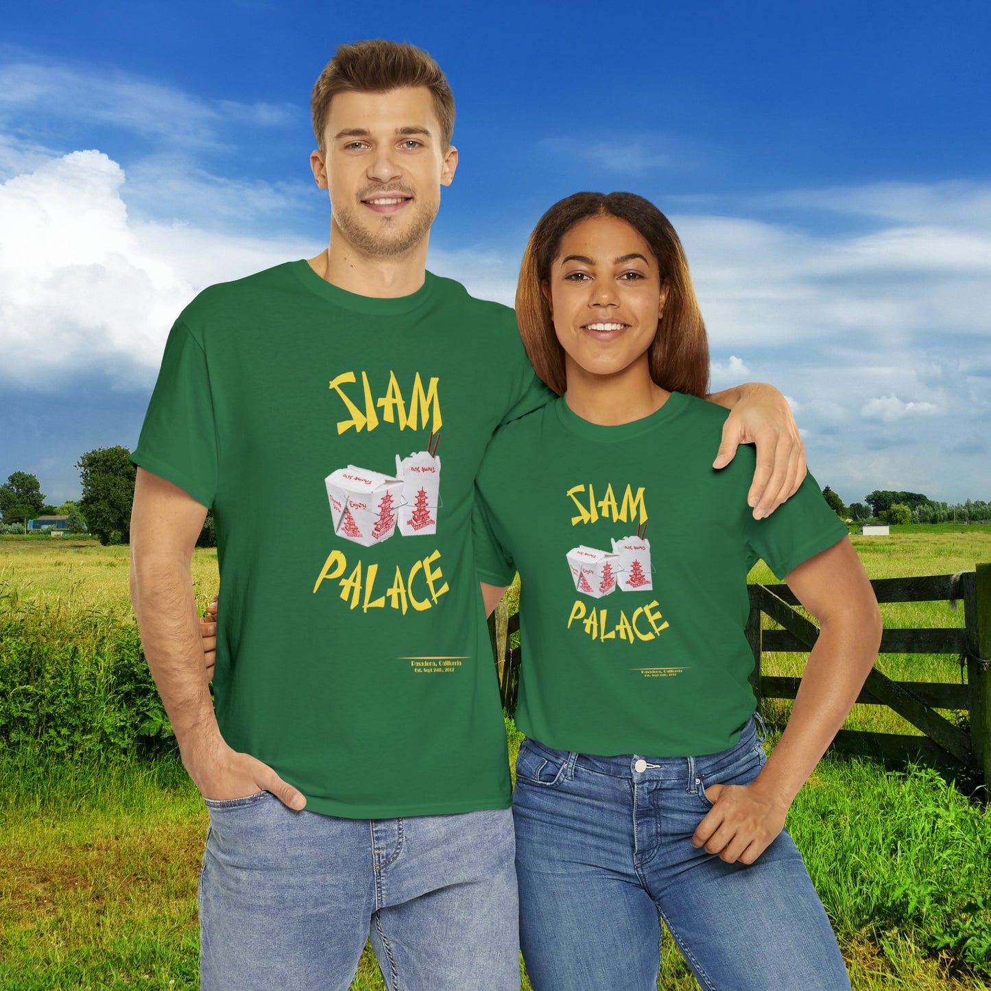 "DirkyThreadz Siam Palace T-Shirt - Bold Takeout Graphic Design in Black Cotton"