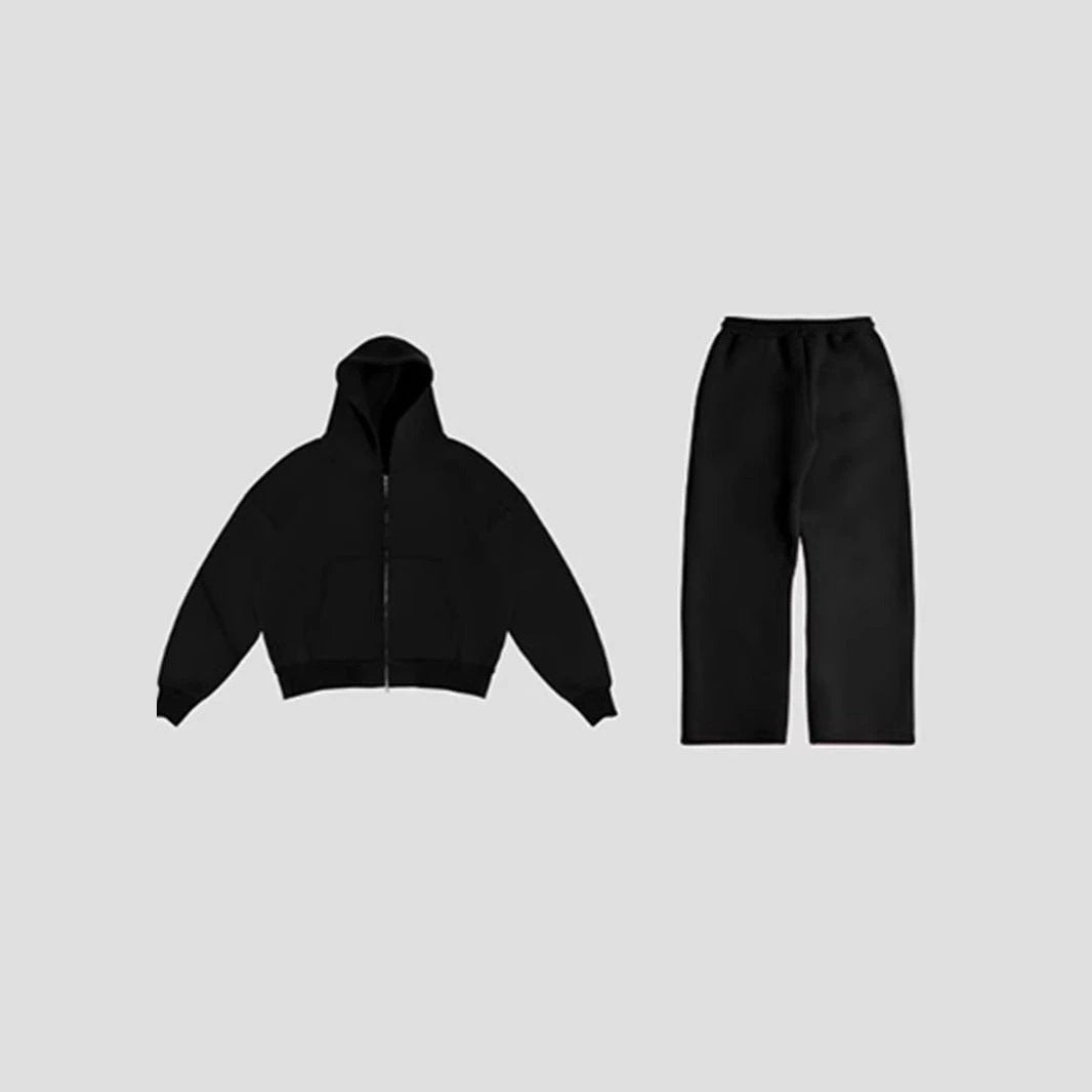 Retro Sports Casual Hoodie Leisure Suit