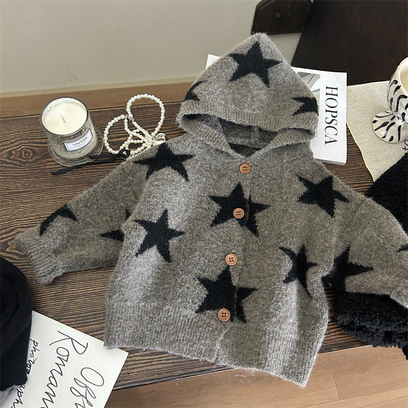 Five-pointed Star Sweater Children Bunching Socks Velvet Padded Leggings