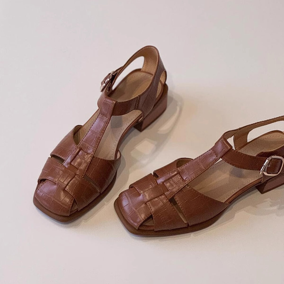 Women's French Style Vintage Weave Roman Shoes
