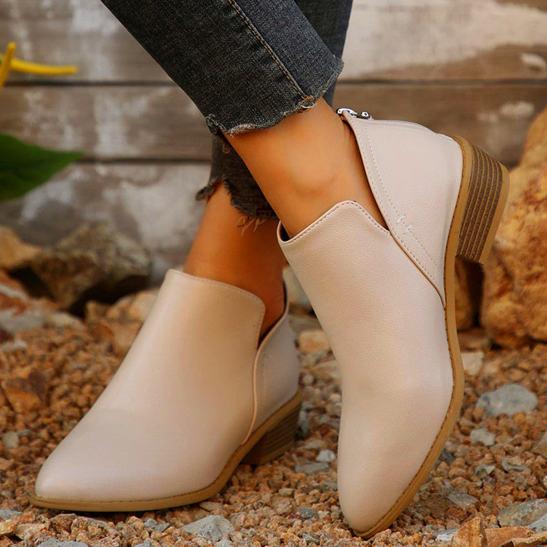 Women's Pointed-Toe Chunky Boots