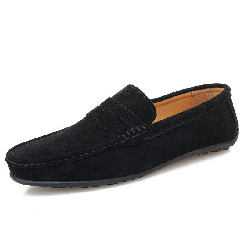 Men's Solid Color Suede Loafers