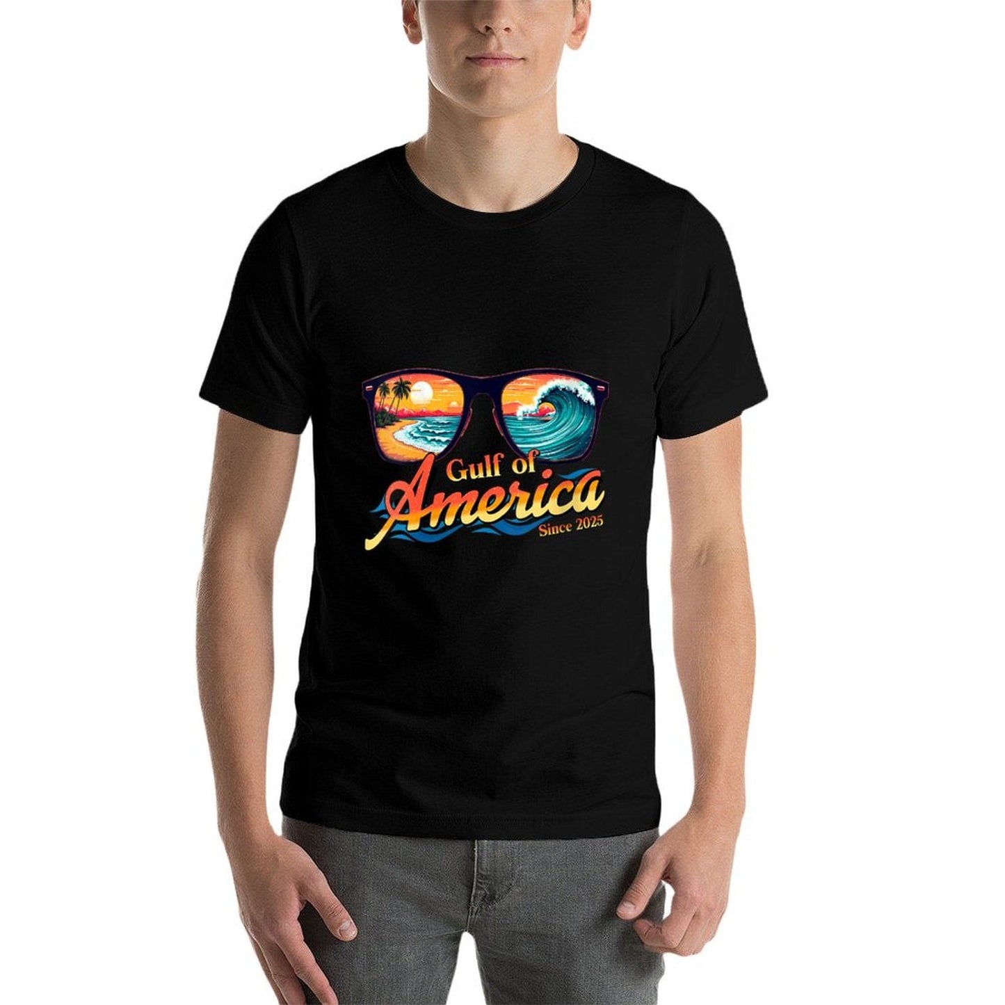 Womens Gulf Of USA America Sunglasses Welcome To America's Gulf V-Neck Classic T-Shirt