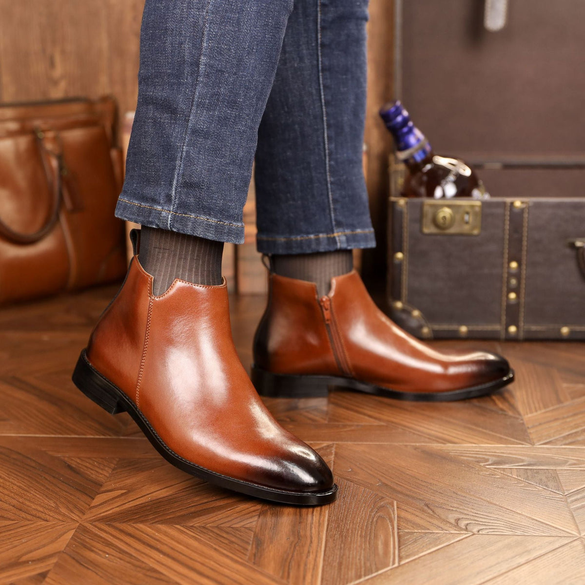 Men's British Style Casual Side Zipper Martin Boots