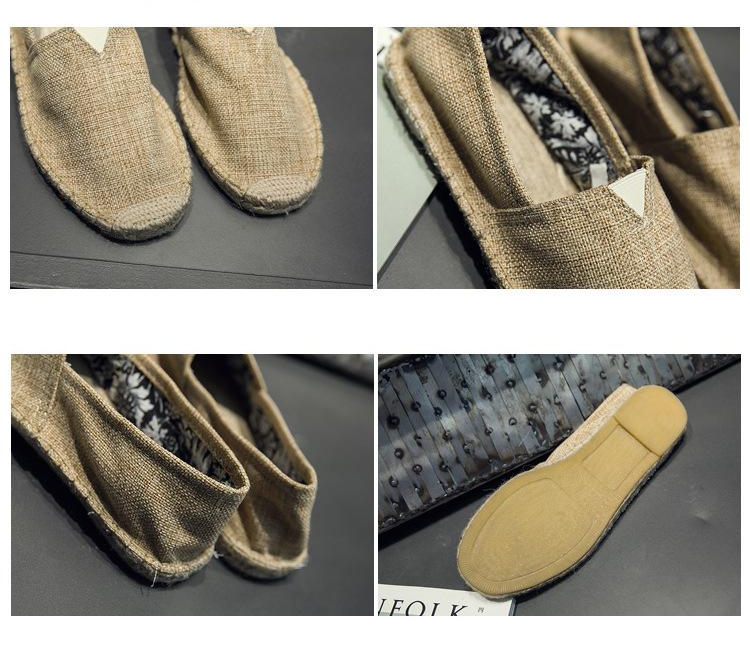 Linen Canvas Flat Shoes