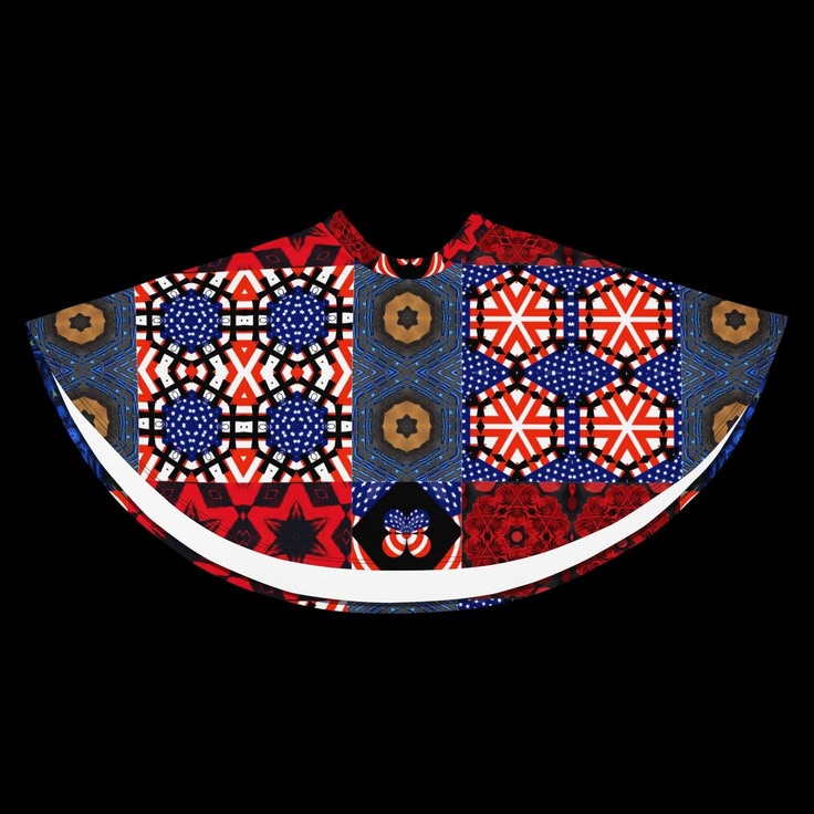 Women's USA Red White and Blue Block Pattern Skater Skirt
