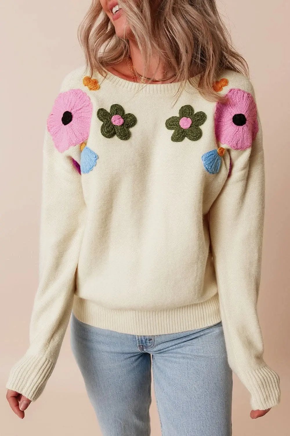 Sweaters Trendsi Chic floral crochet sweater