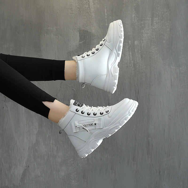 Women's Fleece Lace-up Boots