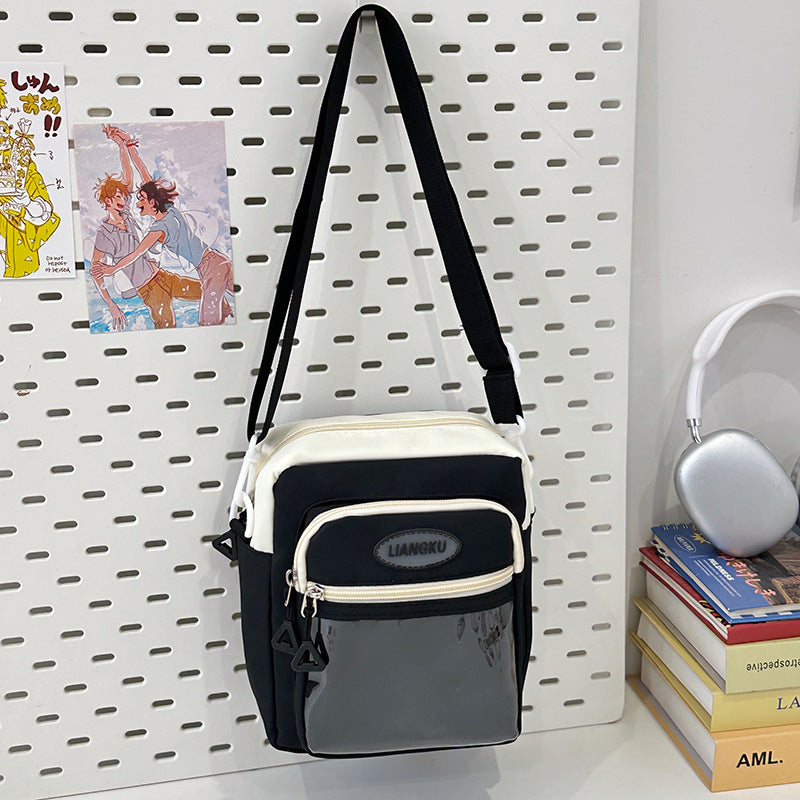 Crossbody Bag Girl Students' Personality Contrast Color