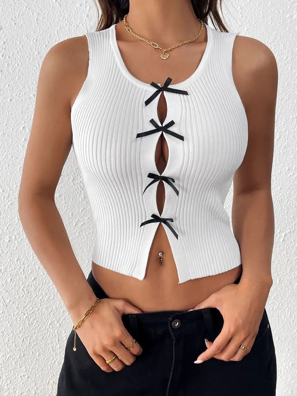 Bow Front Round Neck Tank