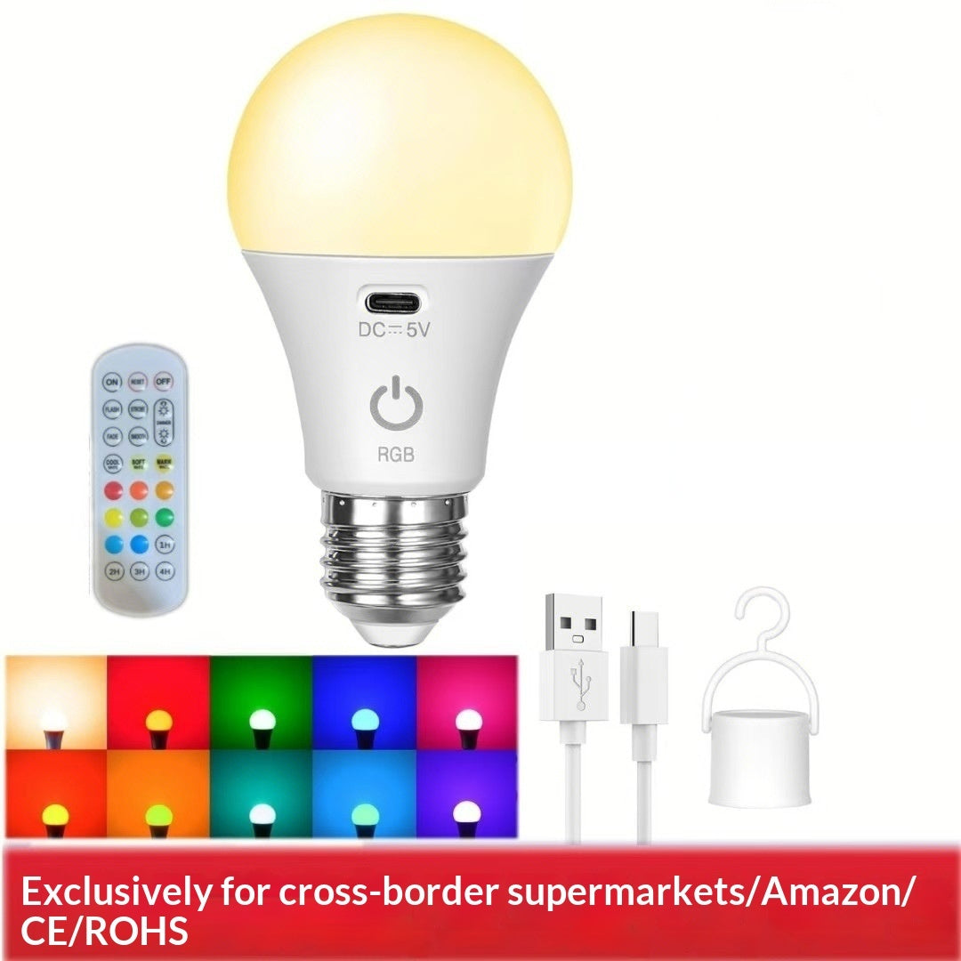 E27 Screw Base Tri-Color RGB Timer-Controlled Dimmable Bulb