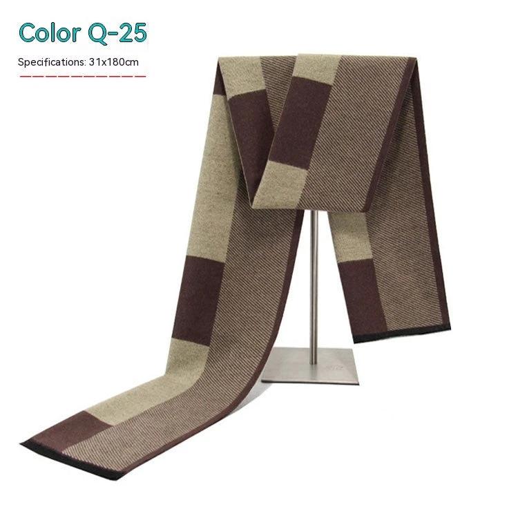 Men's Striped Winter Warm Artificial Cashmere Scarf For Men