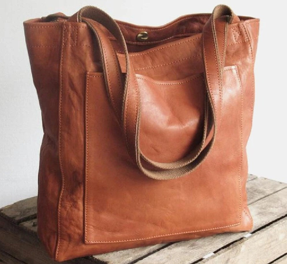 Women's Soft Leather Portable Shoulder Vintage Travel Bag