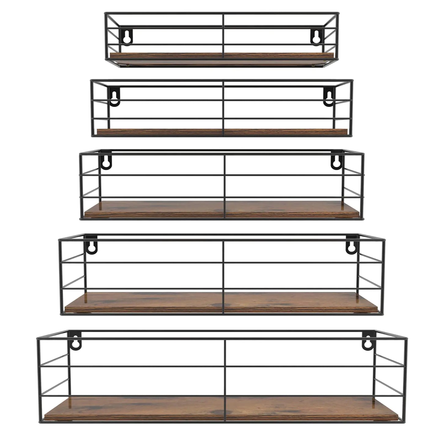 CRUGLA Floating Wall Shelves Set of 5 Wall Mounted Bathroom Shelves Hanging Storage Shelf for Bathroom Kitchen Bedroom Living Room