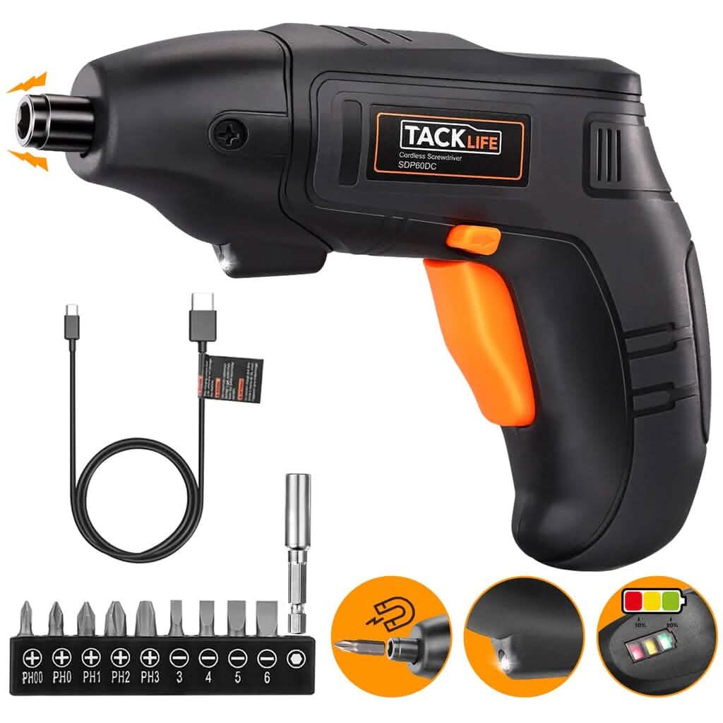 Electric Cordless Screwdriver Rechargeable with LED Light