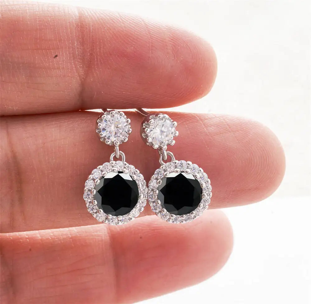 1CT 2Pcs D-Color Moissanite Drop Earrings 925 Sterling Silver With Certificate