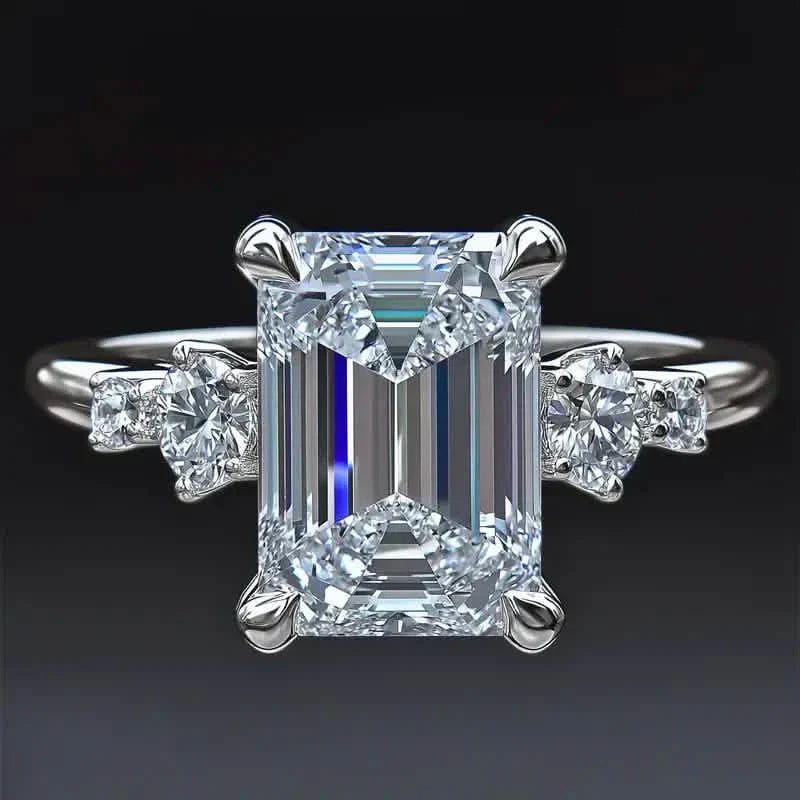 Elegant Princess Cut Cubic Zirconia Engagement Ring
