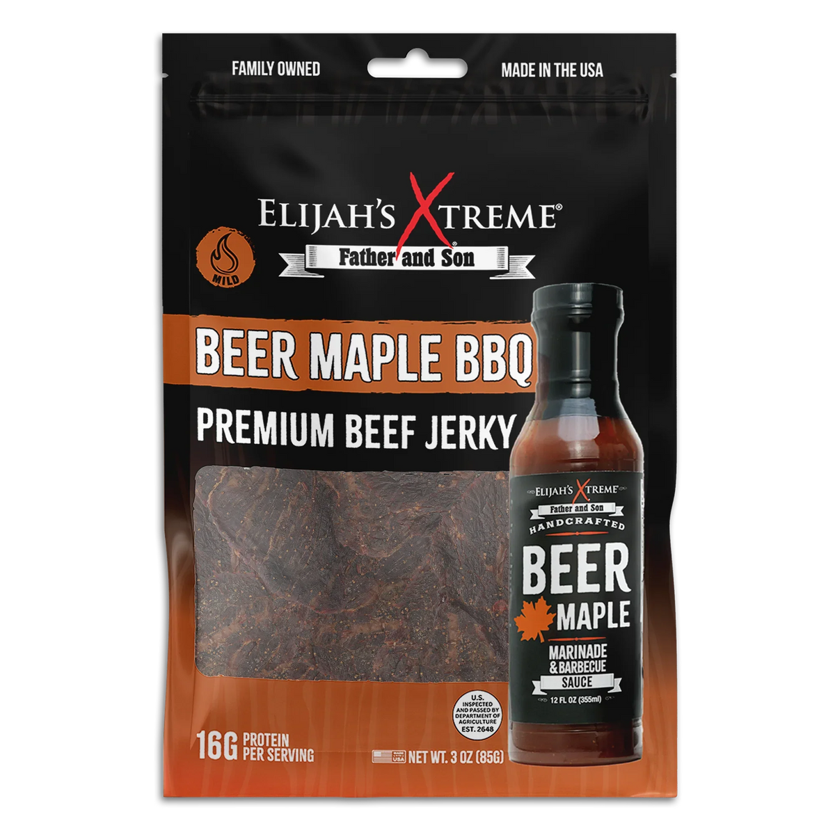 Carne Seca de Res con Cerveza, Arce y BBQ