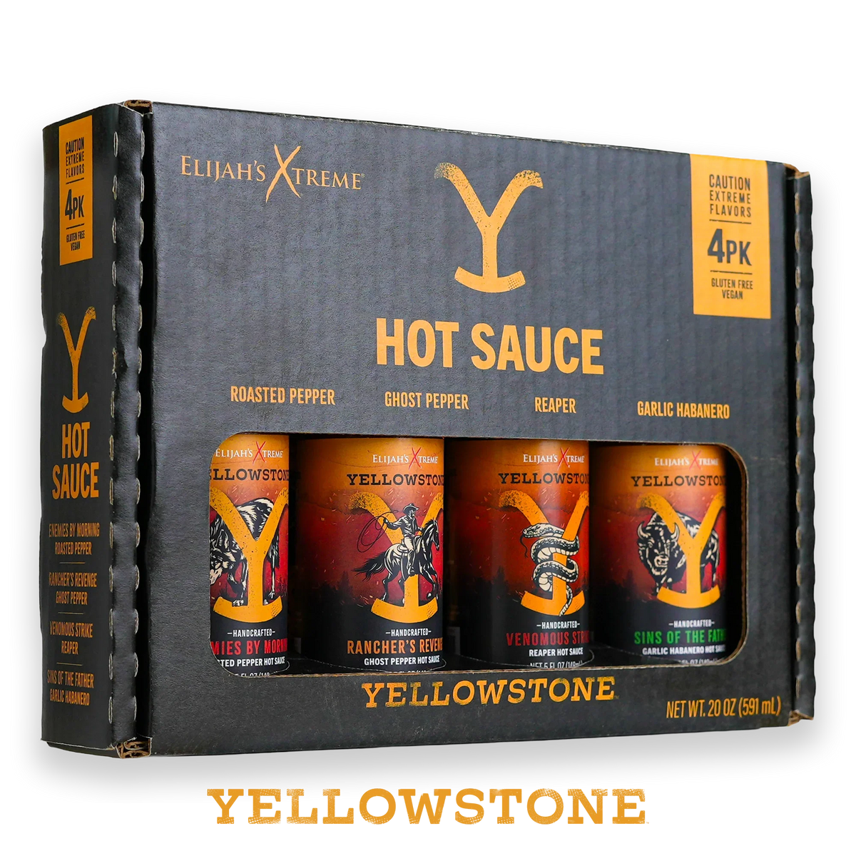 Paquete variado de salsa picante Yellowstone 4 botellas