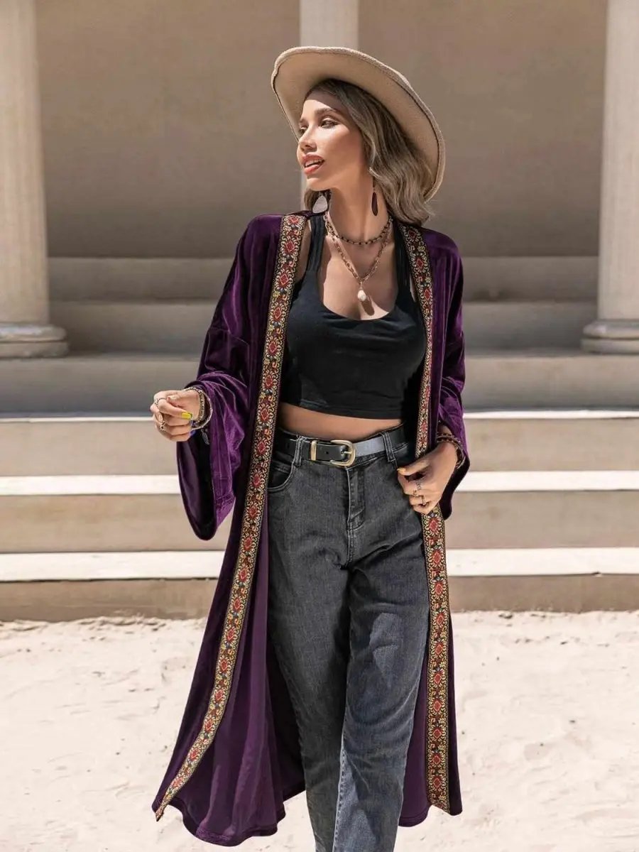 Sweaters Trendsi Embroidered Cardigan Women's Open Front Long Sleeve Stylish Layering