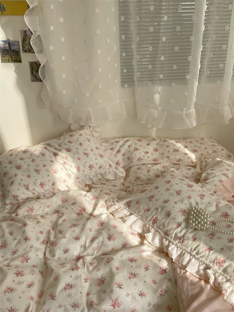 Pink Floral Duvet Cover Set