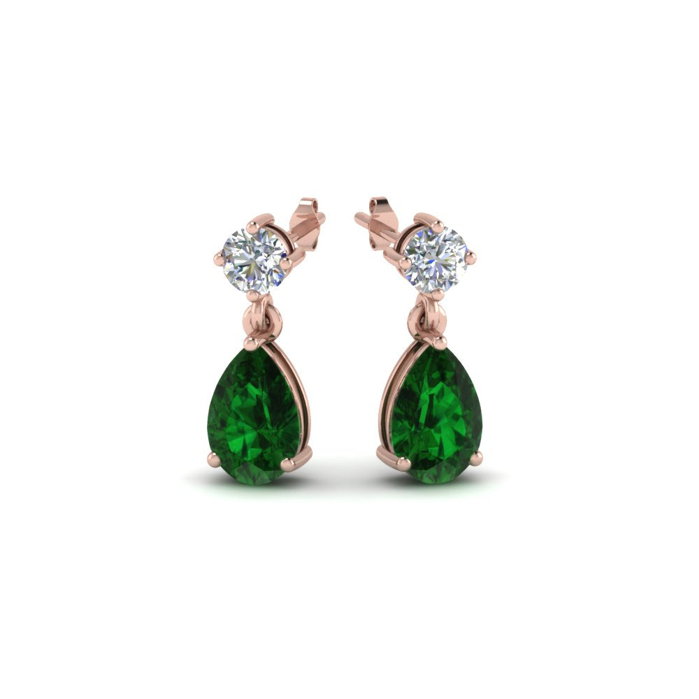 Gemstone Pear Drop Stud Earring