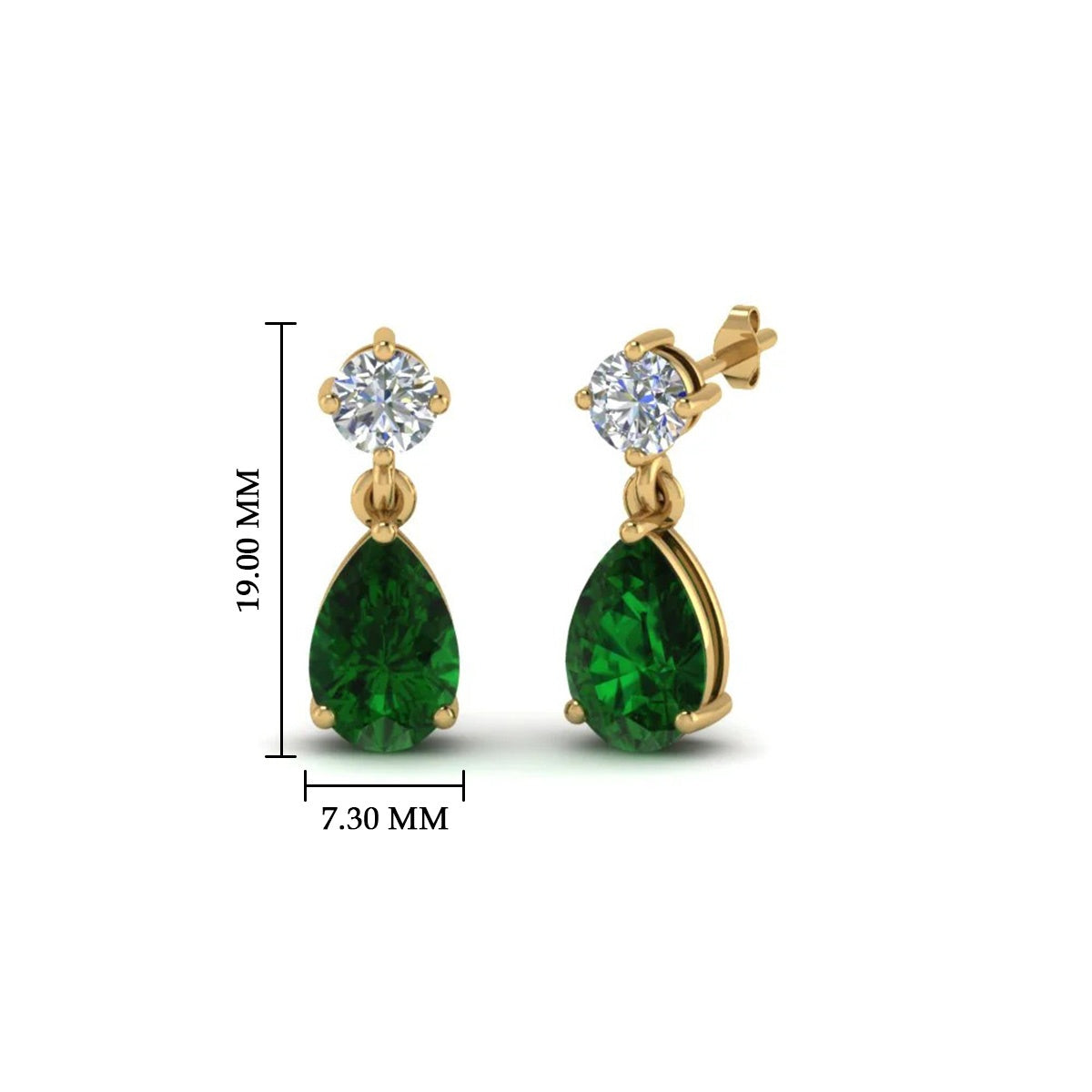 Gemstone Pear Drop Stud Earring