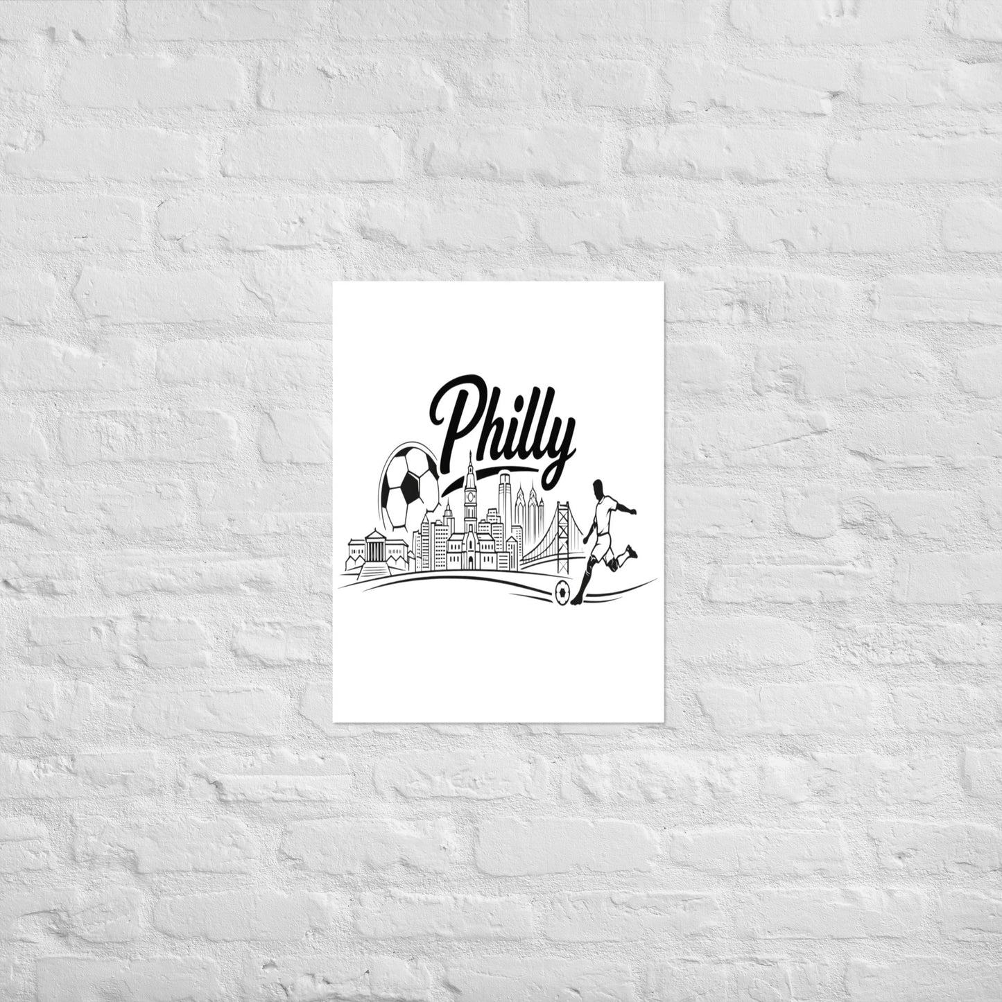 Philly Skyline Soccer Poster | Philadelphia City Pride Wall Art