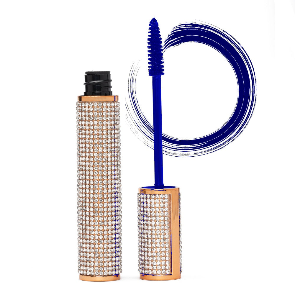 Máscara de Pestañas Vegana Mega Volumen – A prueba de Manchas con Estuche de Diamantes Hecho a Mano