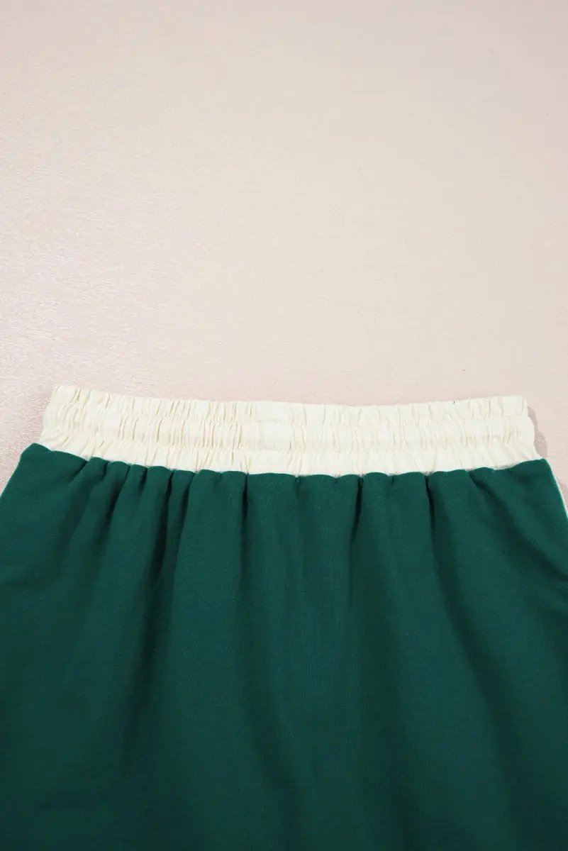 Activewear Love Salve Colorblock Set Women's Daily Wear T-Shirt & Skort Casual Summer Outfit