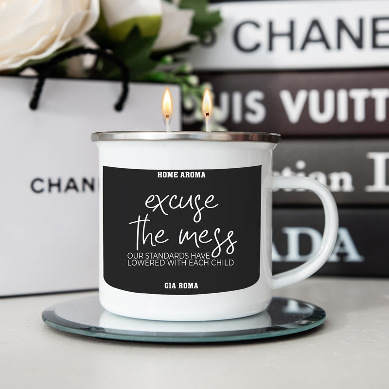 16oz Reusable Metal Candle Mug Scented Candle With Custom Label Color Option