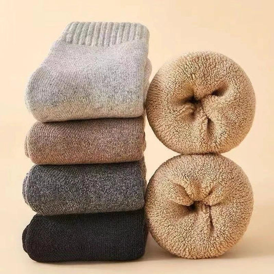 Calcetines de lana con entresuela gruesa de merino para invierno