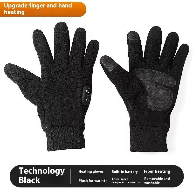 Men's Warm Thick Windproof Electric Heating Gloves