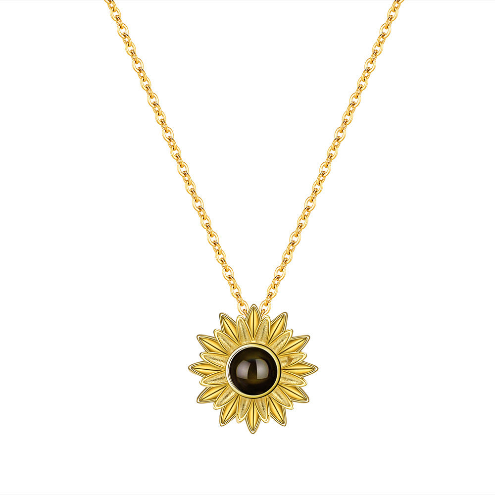 S925 Sterling Silver Sunflower Necklace
