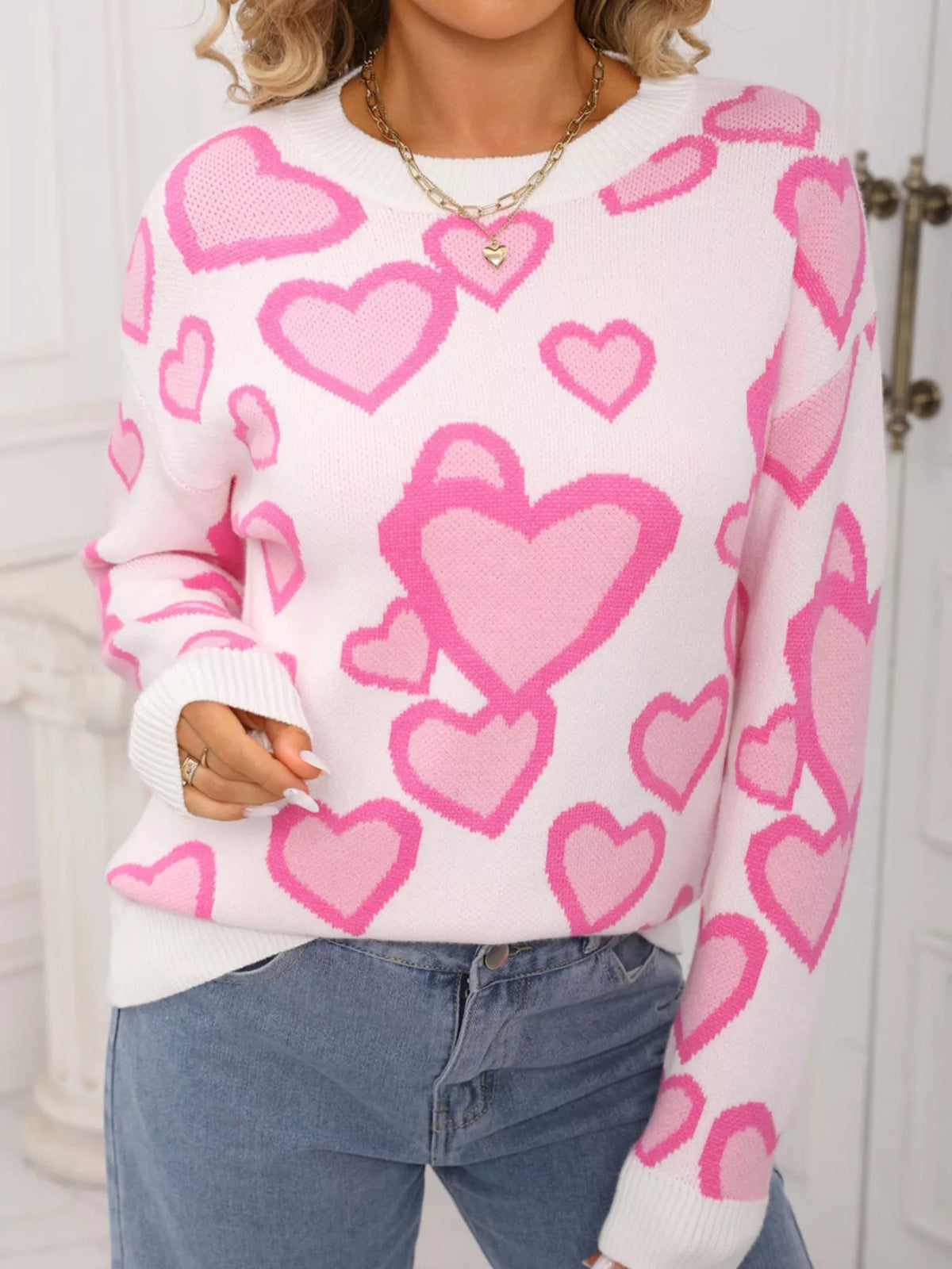 Valentine's Day Heart Crew Neck Sweater