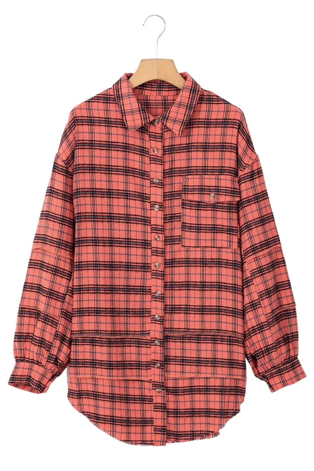 Love Salve Red Plaid Western Shirt — Distressed Cotton Top