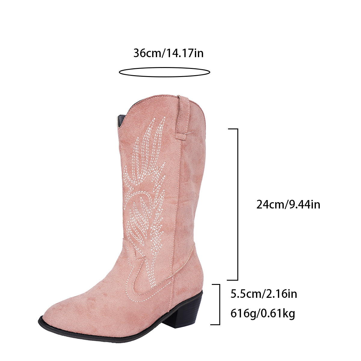 Women's Suede Detail Western Boots